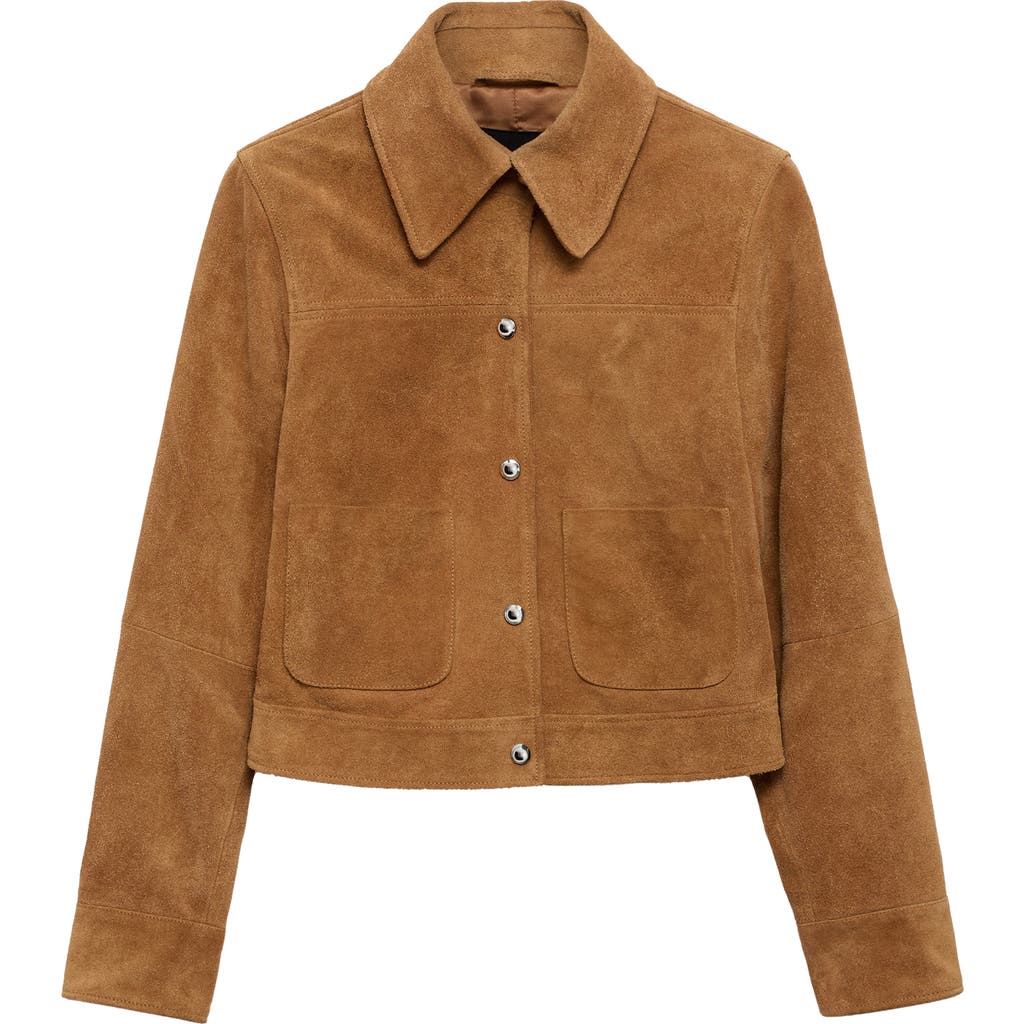 MANGO MANGO Patch Pocket Suede Jacket
