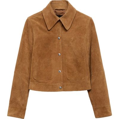 MANGO MANGO Patch Pocket Suede Jacket