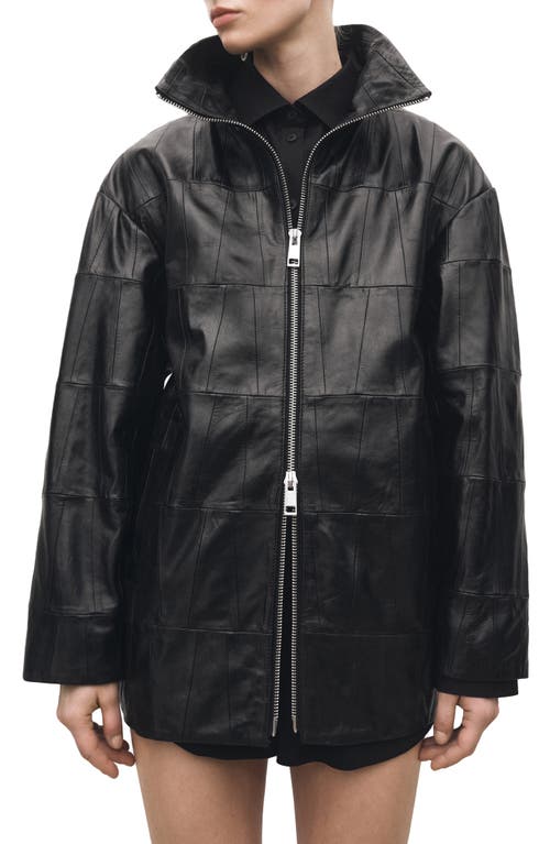 MANGO MANGO Patchwork Leather Jacket