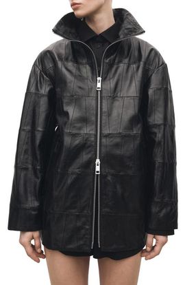 MANGO MANGO Patchwork Leather Jacket