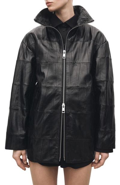 MANGO MANGO Patchwork Leather Jacket
