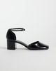 Mango Mango patent leather effect round toe block heel shoes in black - 1