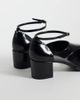 Mango Mango patent leather effect round toe block heel shoes in black - 3