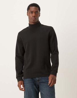 Mango Mango performance high neck long sleeve thermal T-shirt in black