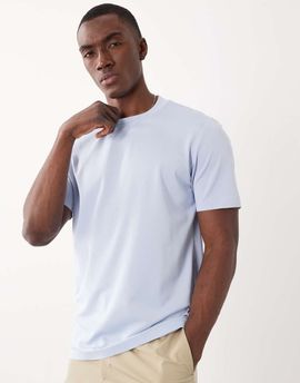 Mango Mango performance striped crew neck T-shirt in pale blue