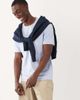 Mango Mango performance striped crew neck T-shirt in pale blue - 3