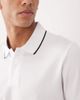 Mango Mango performance thermo-regulating polo T-shirt with contrast trim in white - 3