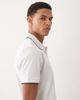 Mango Mango performance thermo-regulating polo T-shirt with contrast trim in white - 4
