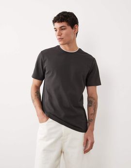 Mango Mango performance thermo-sealed T-shirt with contrast trim in gray