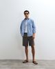 Mango Mango pin stripe tailored shorts in dark brown-Gray - 1