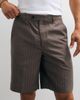 Mango Mango pin stripe tailored shorts in dark brown-Gray - 2