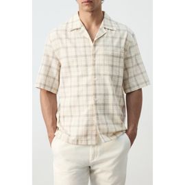 MANGO MANGO Plaid Short Sleeve Button-Up Shirt