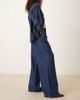 Mango Mango pleat front fluid straight leg jeans in dark blue - 2
