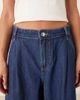 Mango Mango pleat front fluid straight leg jeans in dark blue - 4