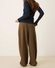 Mango Mango pleat front tailored pants in khaki green - 4