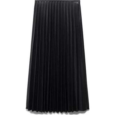 MANGO MANGO Pleated Faux Leather Midi Skirt