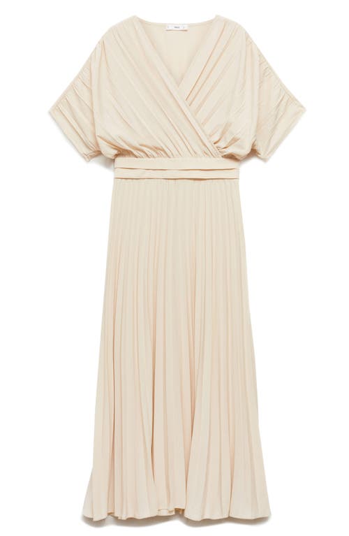 MANGO MANGO Pleated Faux Wrap Dress