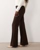 Mango Mango pleated front flared pants in brown - 2