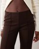 Mango Mango pleated front flared pants in brown - 3