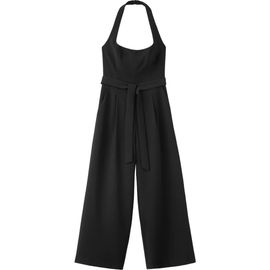MANGO MANGO Pleated Halter Jumpsuit