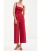 MANGO MANGO Pleated Linen Blend Jumpsuit with Belt - 1
