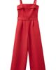 MANGO MANGO Pleated Linen Blend Jumpsuit with Belt - 4