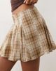 Mango Mango pleated mini skirt in brown check - 2