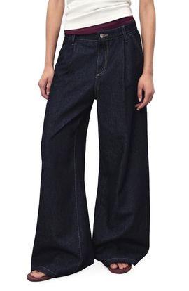 MANGO MANGO Pleated Wide Leg Jeans