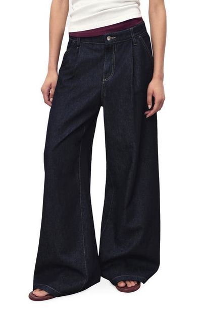 MANGO MANGO Pleated Wide Leg Jeans