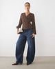 Mango Mango plisse wrap long sleeve top in brown polka dot print - 2