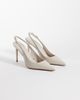 Mango Mango pointed heeled slingback pumps in beige-Neutral - 2