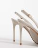 Mango Mango pointed heeled slingback pumps in beige-Neutral - 3
