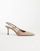 Mango Mango pointed heeled slingback pumps in beige-pink - 1