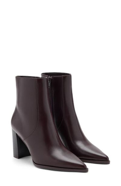 MANGO MANGO Pointed Toe Faux Leather Ankle Bootie