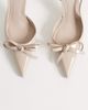 Mango Mango pointed toe heeled slingback pumps with bow detailing in pale pink - 2