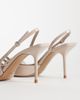 Mango Mango pointed toe heeled slingback pumps with bow detailing in pale pink - 4