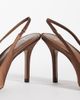 Mango Mango pointed toe satin slingback heels with bow detailing in brown - 4