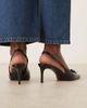 Mango Mango pointed toe slingback heels with statement hardware in black - 3
