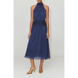 MANGO MANGO Polka Dot Halter Midi Dress