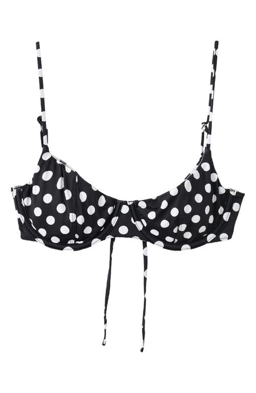 MANGO MANGO Polka Dot Reversible Underwire Bikini Top