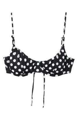 MANGO MANGO Polka Dot Reversible Underwire Bikini Top