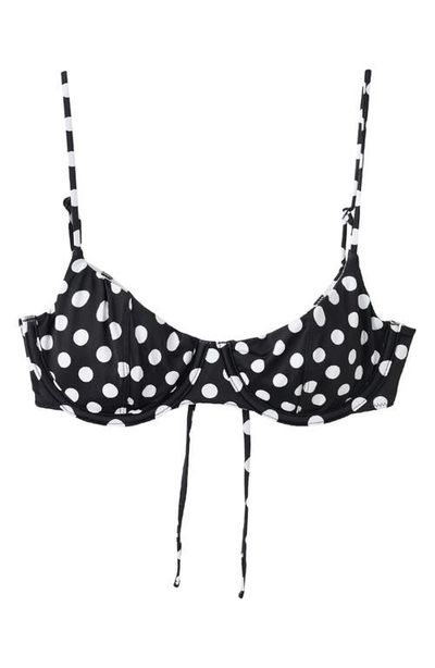MANGO MANGO Polka Dot Reversible Underwire Bikini Top