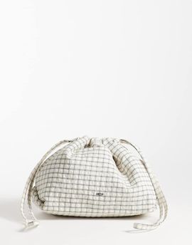 Mango Mango pouch cosmetic bag in check print-Neutral