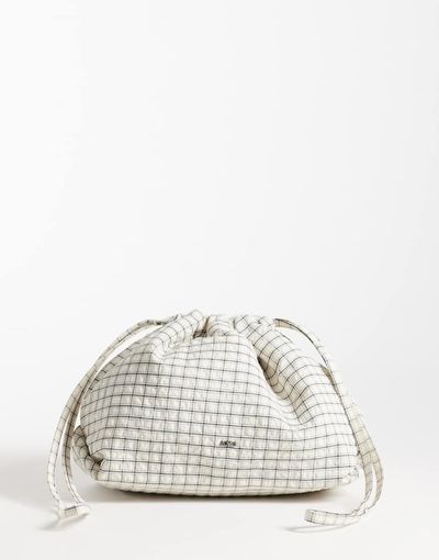 Mango Mango pouch cosmetic bag in check print-Neutral