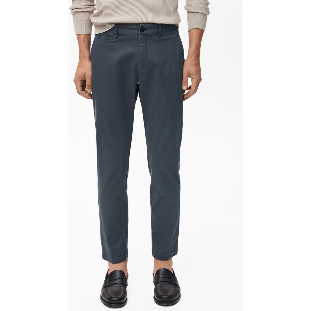 MANGO MANGO Prato Crop Tapered Stretch Cotton Chinos