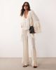 Mango Mango premium ruffle detailing embroidered blouse in cream-Neutral - 2