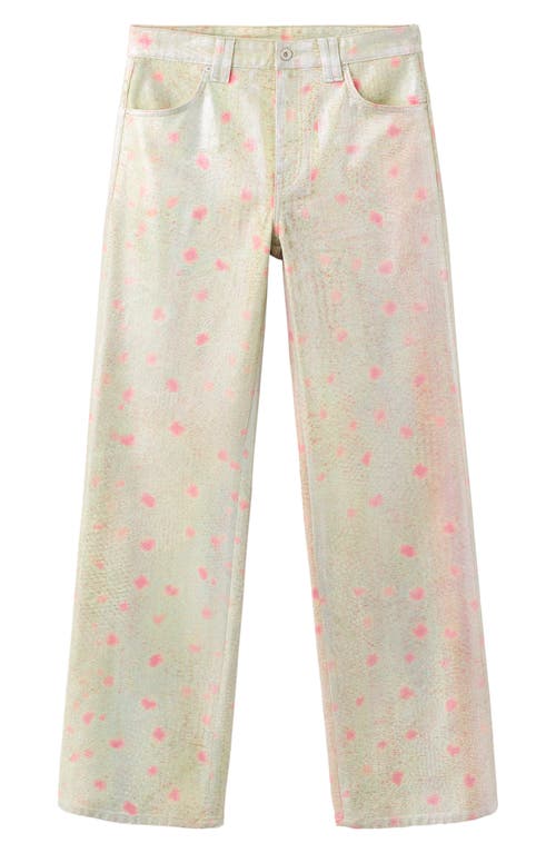 MANGO MANGO Print Foil Straight Leg Jeans