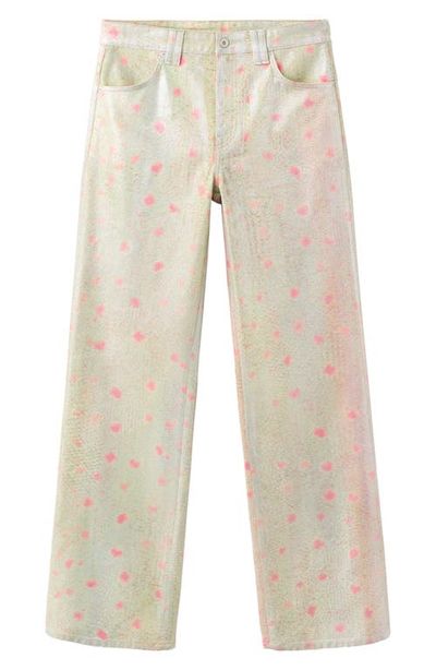 MANGO MANGO Print Foil Straight Leg Jeans
