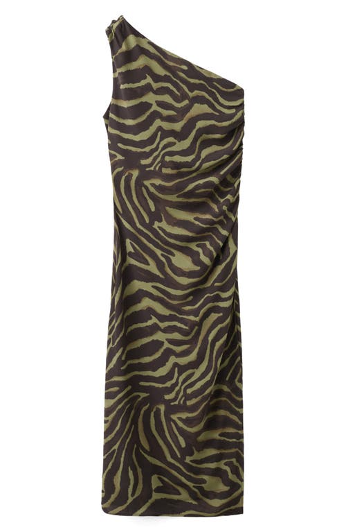MANGO MANGO Printed One-Shoulder Midi Dress
