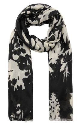 MANGO MANGO Printed Scarf with Frayed Edge